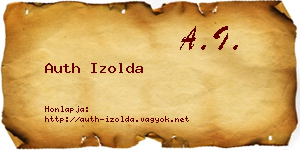 Auth Izolda névjegykártya